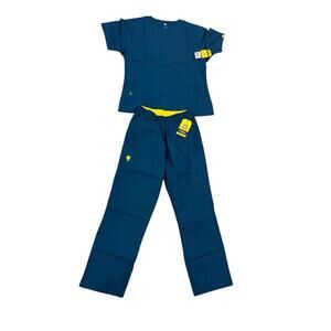 wonderwink scrub set Blue Size Large NWT